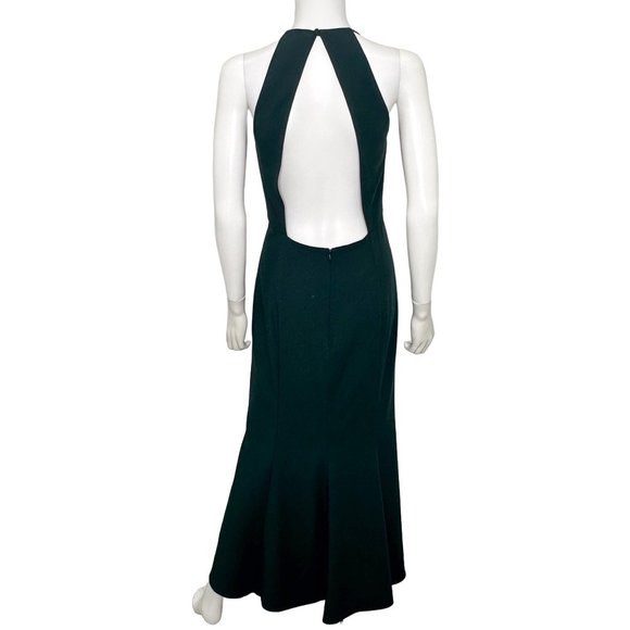 Amsale Bridesmaid Imani Open Back Gown Long Maxi Dress in Emerald Green Size 14 - Picture 3 of 16